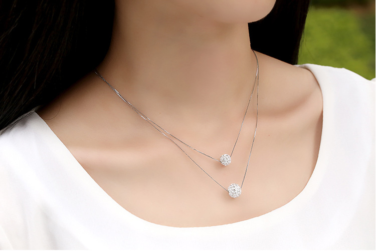 8mmと10mmのラインストーンボールペンダントネックレス、 - Crystal Choker Necklace のレビューと価格