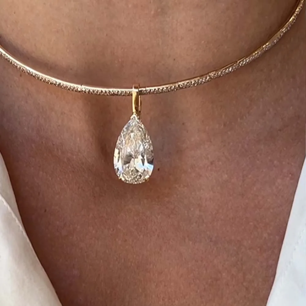 Stonefans ウォータードロップペンダントチョーカーネ - Crystal Choker Necklace のレビューと価格