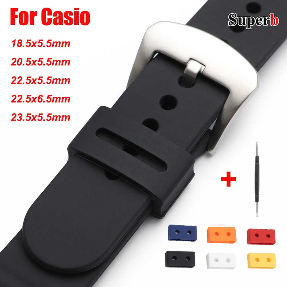 カシオ用ラバーリング時計ストラップループシリコン交換用時計バ - Watch Strap Replacement のレビューと価格
