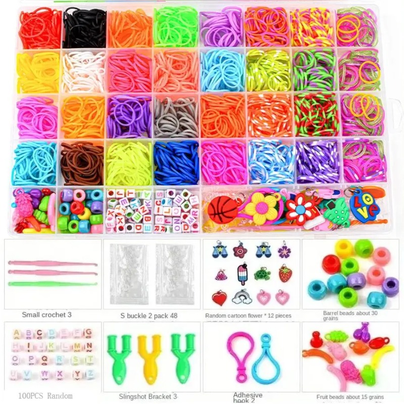 4300個以上+32色の鮮やかなカラーゴムバンド詰め合わせ  - Charm Bracelet Beads のレビューと価格