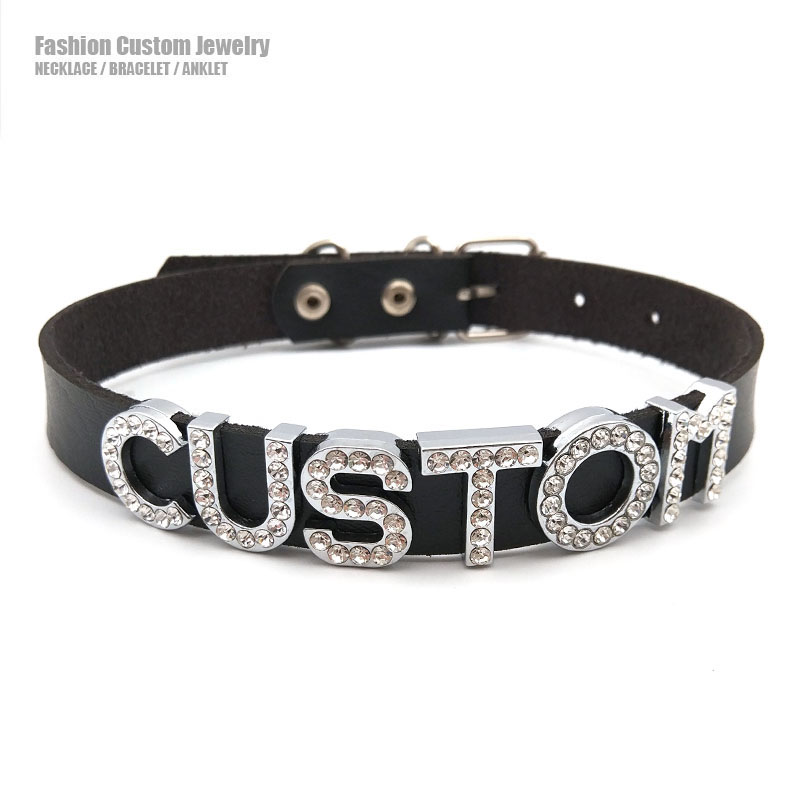 カスタマイズされたネックレスラインストーンレター Colla - Crystal Choker Necklace のレビューと価格