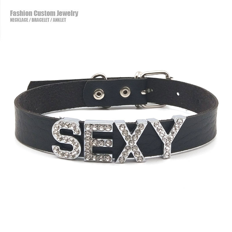 カスタマイズされたネックレスラインストーンレター Colla - Crystal Choker Necklace のレビューと価格