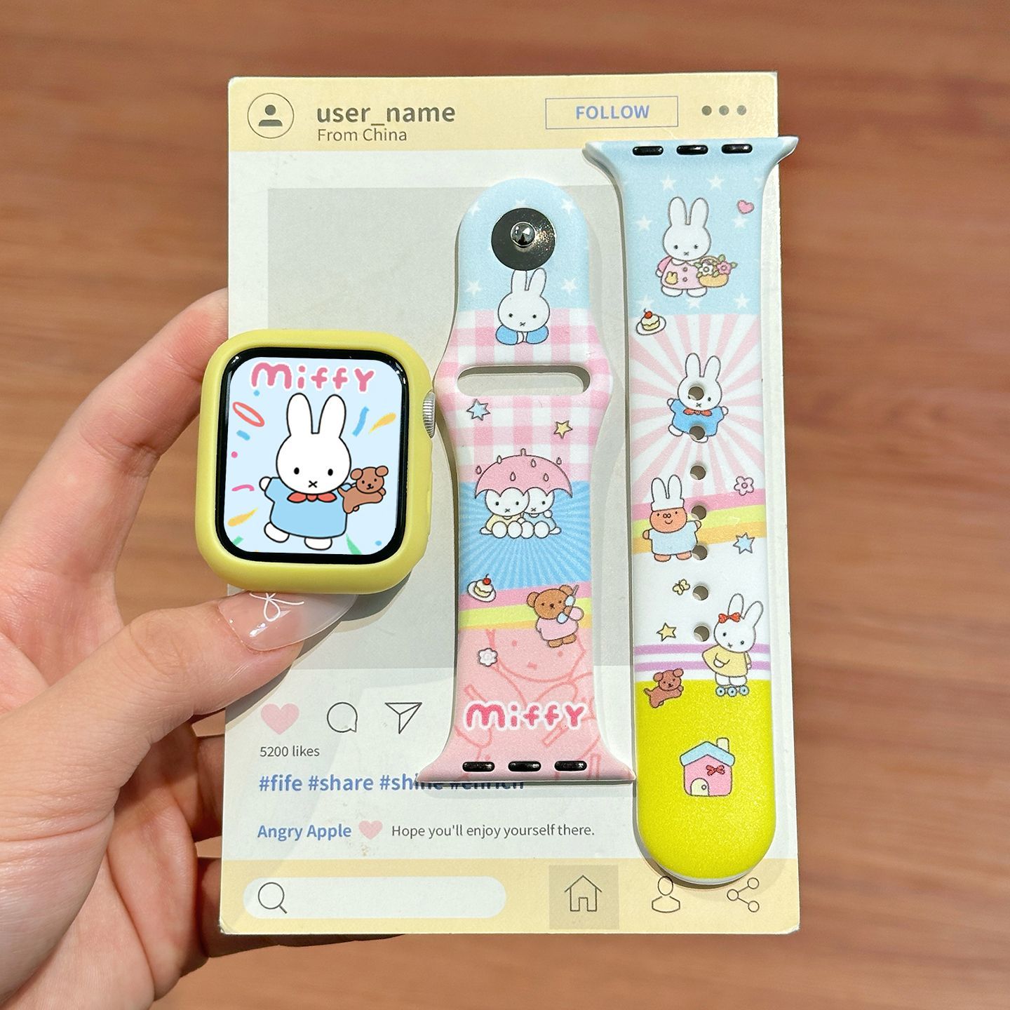 ドーパミンカラー ミッフィー シリコン時計バンド かわいい  - Watch Strap Replacement のレビューと価格