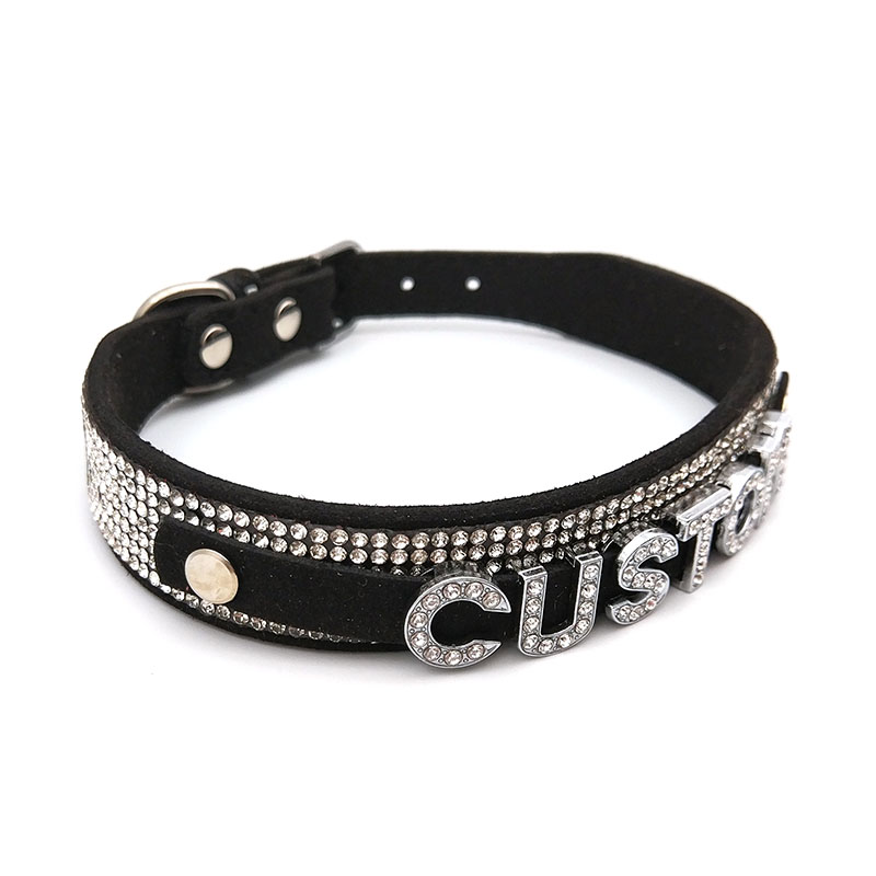 光沢のあるラインストーンの手紙カスタム首輪チョーカーネックレ - Crystal Choker Necklace のレビューと価格