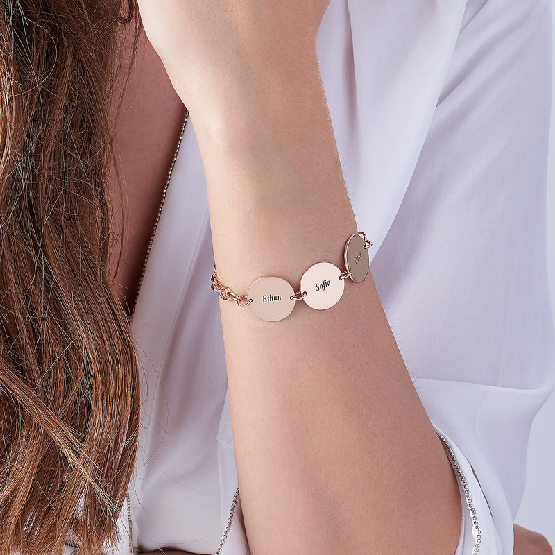 刻印ネームブレスレット 18K ゴールドメッキ カスタムネー - Rose Gold Bracelet のレビューと価格