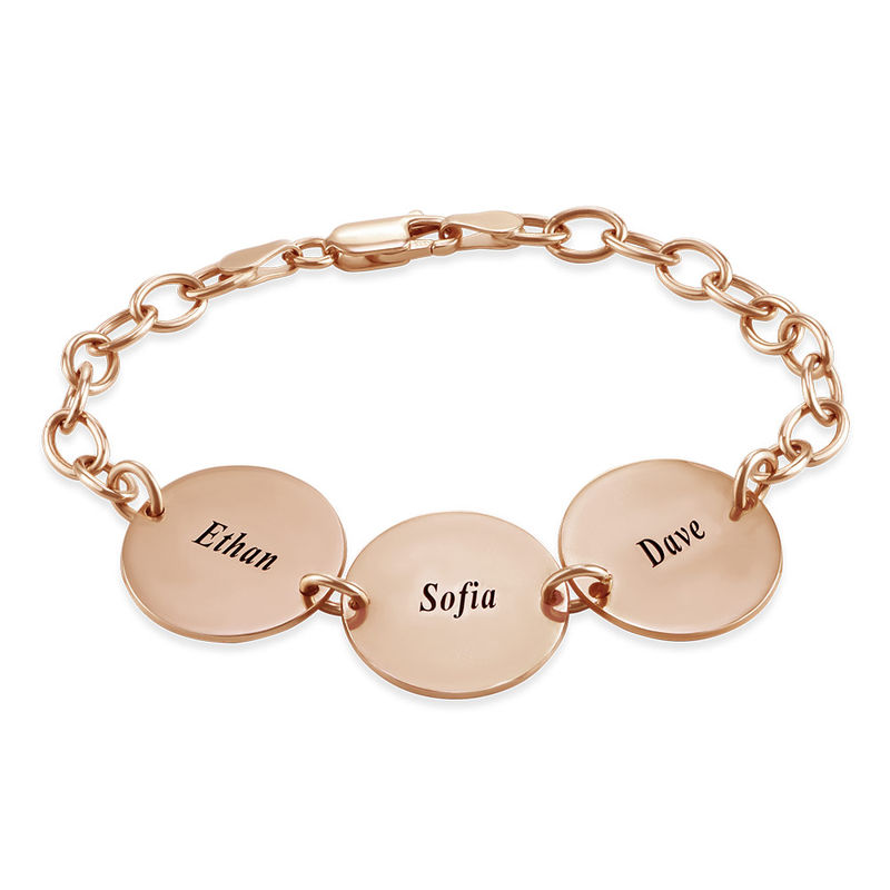 刻印ネームブレスレット 18K ゴールドメッキ カスタムネー - Rose Gold Bracelet のレビューと価格