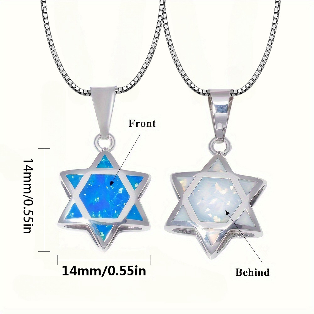 ダビデの星オパールペンダントネックレス リバーシブル ユダヤ - Jewelry & Watches Sp Z Oo Ul Frezerów 3 のレビューと価格