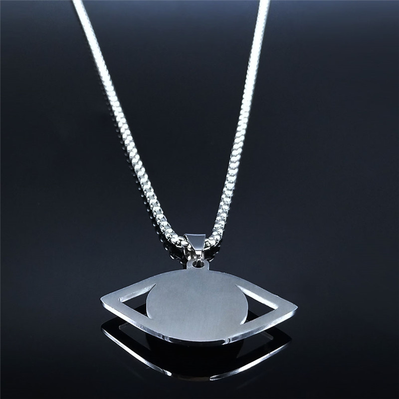 イスラム ハムサ 邪視除けブルーアイネックレス ステンレスス - Jewelry & Watches Sp Z Oo Ul Frezerów 3 のレビューと価格