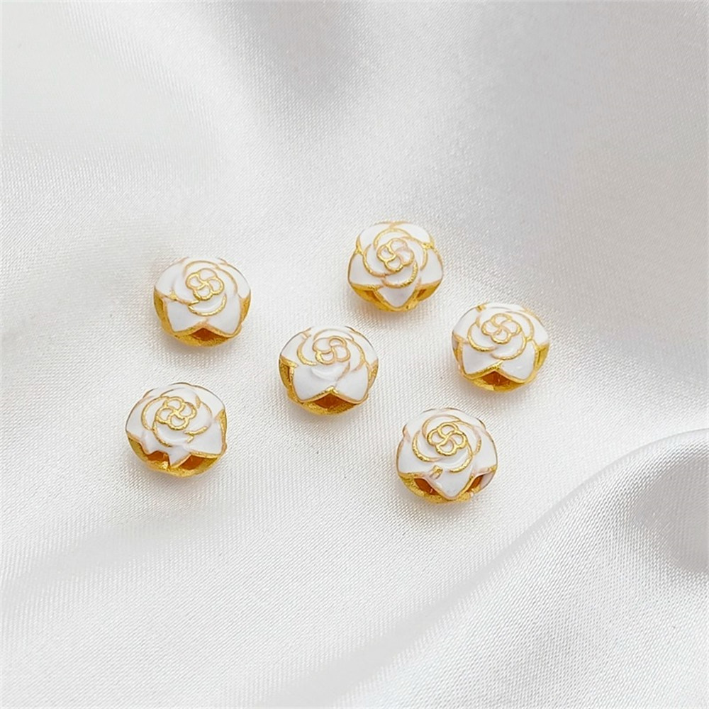 18K ゴールドメッキサンドゴールド両面ローズビーズ散在ビー - Rose Gold Bracelet のレビューと価格