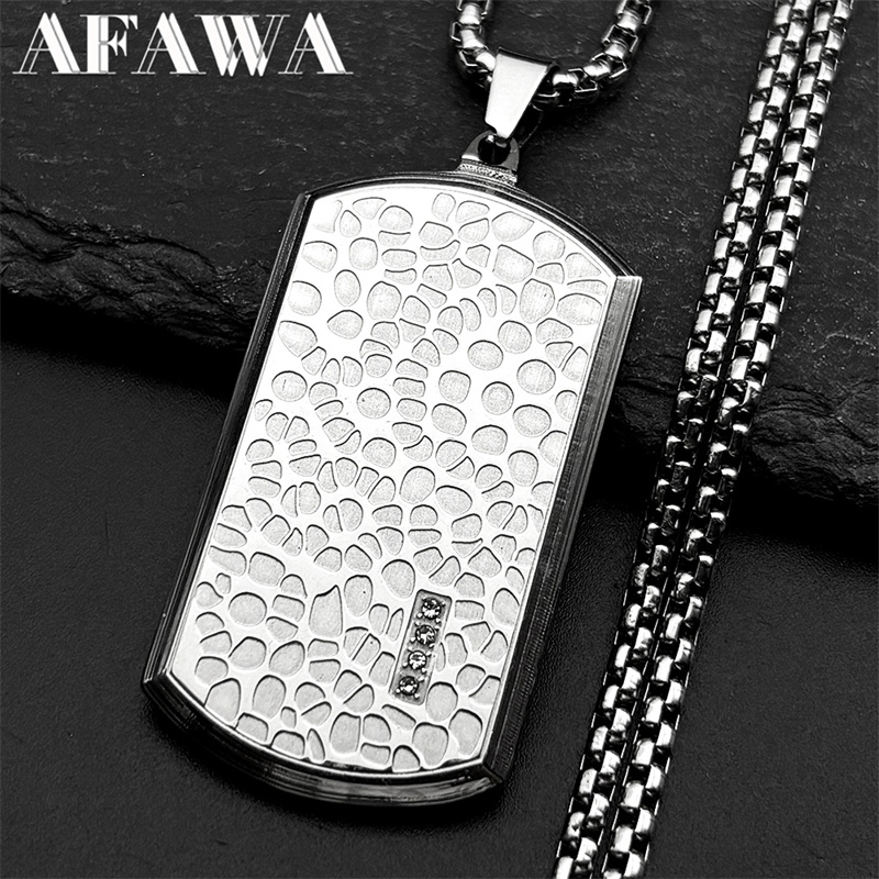 レトロなステンレス鋼の不規則なパターンのドッグタグペンダント - Mens Dog Tag Necklace のレビューと価格