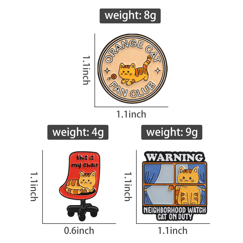 オレンジ猫ファンクラブのエナメルピン、警告用近所見守り猫の勤 - Jewelry Watches For Kids のレビューと価格