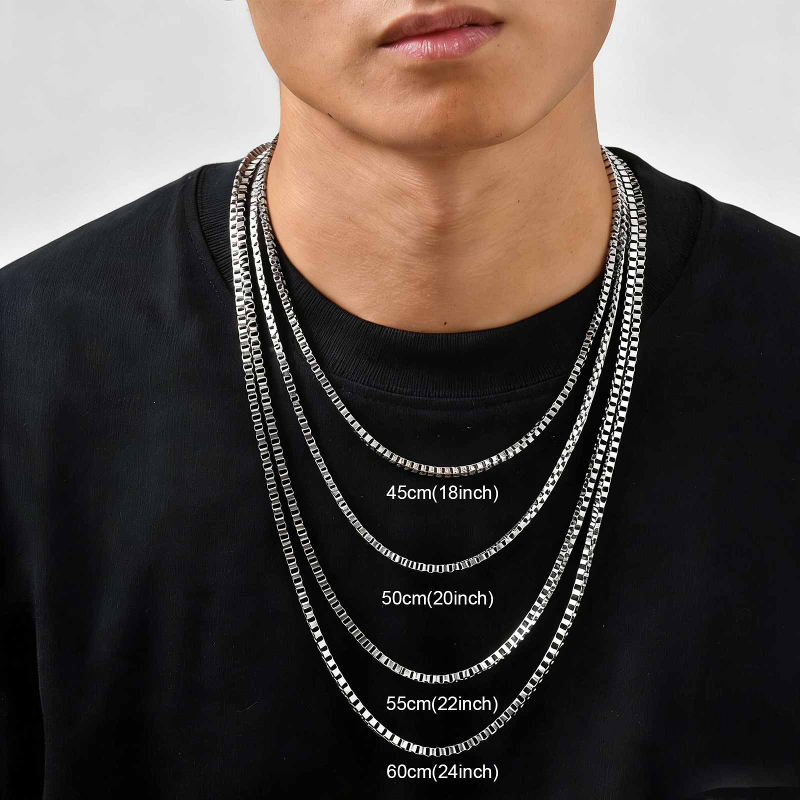 1/2/3MM 薄型チェーンネックレス メンズ レディース  - Mens Dog Tag Necklace のレビューと価格