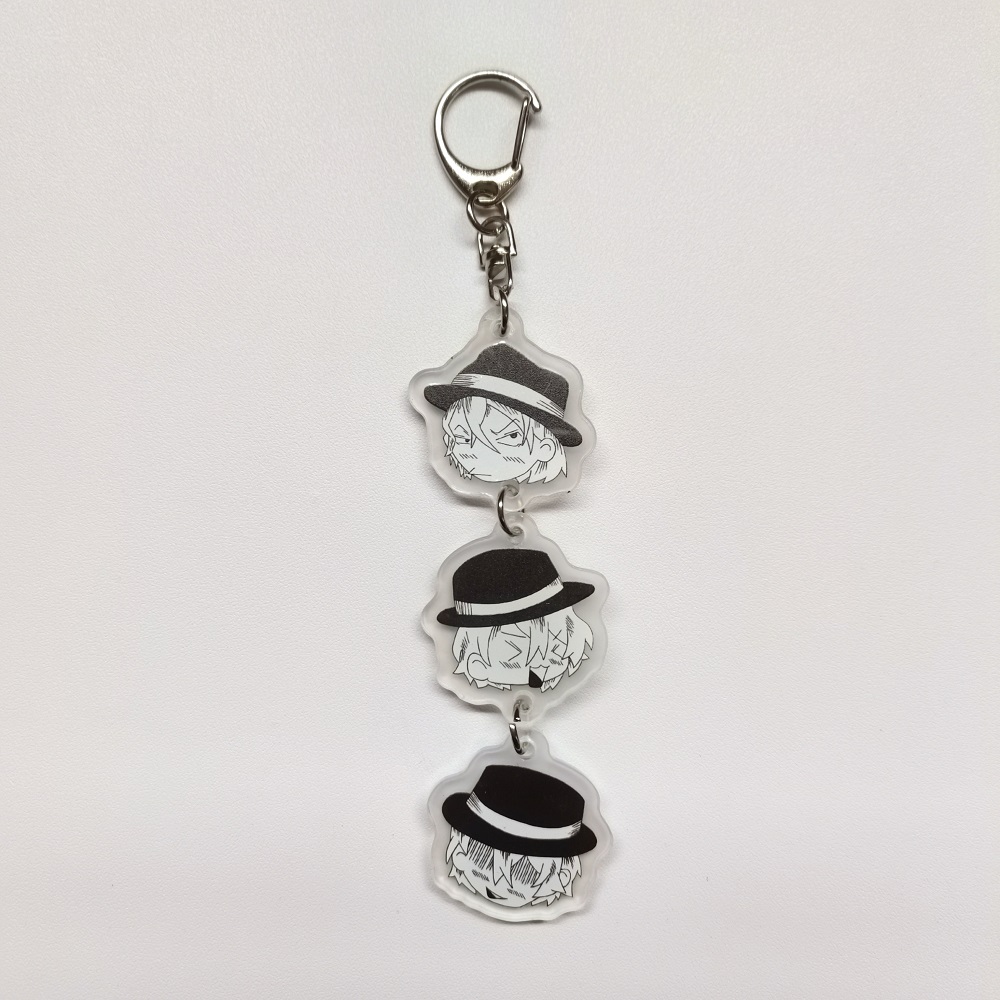 アニメキーホルダートレイ犬アクリル寿司中島太宰花キーチェーン - Mens Dog Tag Necklace のレビューと価格