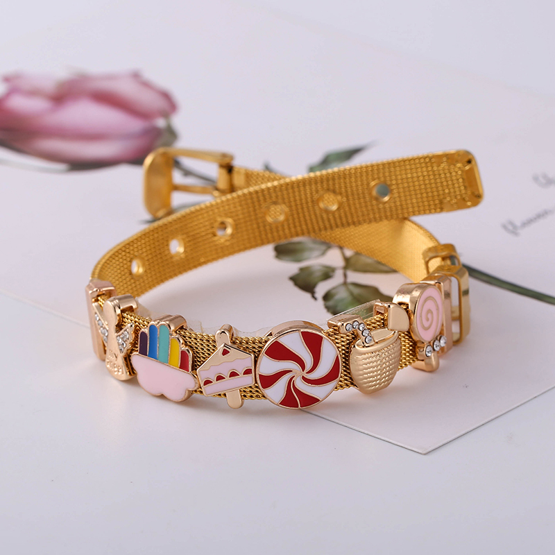 ゴールドカラーのステンレス鋼ストラップメッシュブレスレット女 - Jewelry Watches For Kids のレビューと価格